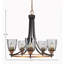 Lustre 5 lumières Paramount illustré en noir mat et nickel brossé avec verre carré de 4,5 po-72386038-90742571