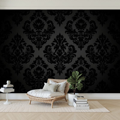 Peel and Stick Wallpaper 96" W x 69" H Modern Self Adhesive Wall Mural for Bedroom Royal Vintage Gothic Luxury Victorian Retro Damask Painting