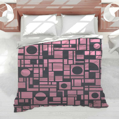 Pink Geometric Shapes Comforter