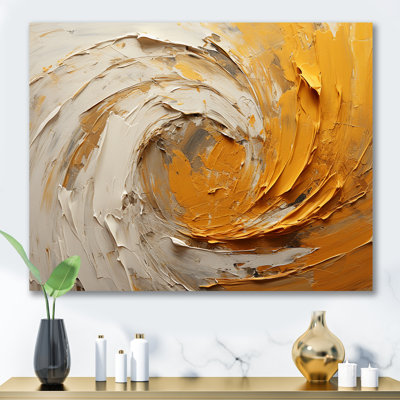 Reproduction d'art sur toile, "Golden Lemon Zest Spiral"
