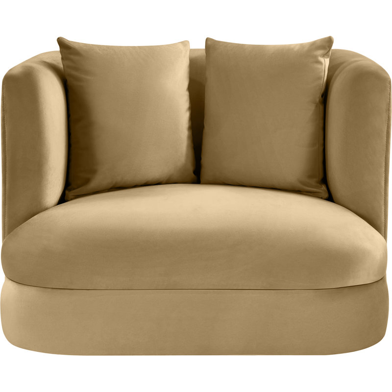 Chaise en velours Ethalind, Velours brun clair