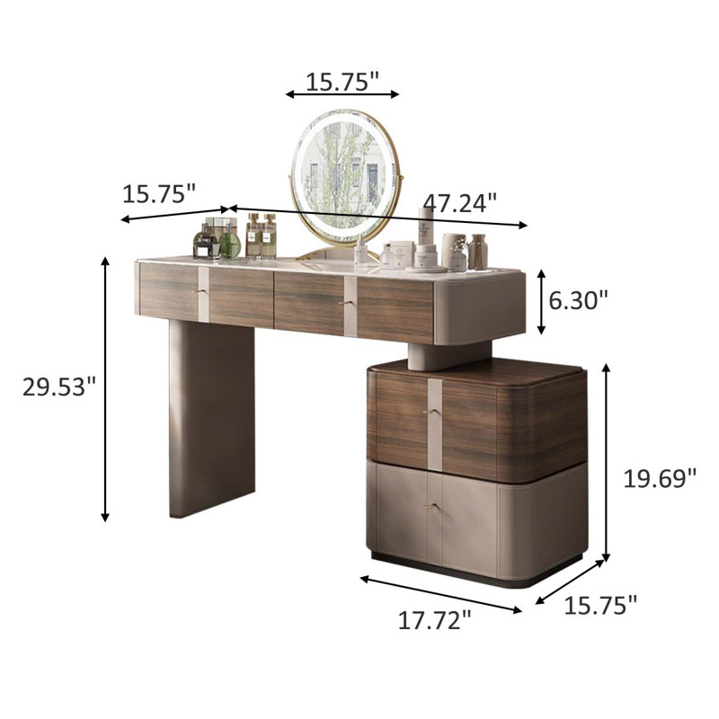 47.24"Minimalist Retractable Dressing Table