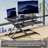32" Wide Height Adjustable Sit Stand Up Desk Riser With Keyboard Tray, Desktop Workstation Riser For Home Office Computer Laptop, Black