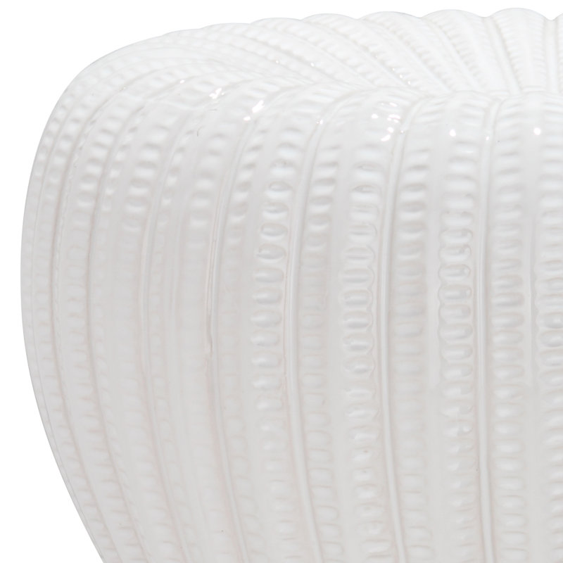 Berdahl Ceramic Accent Stool, White
