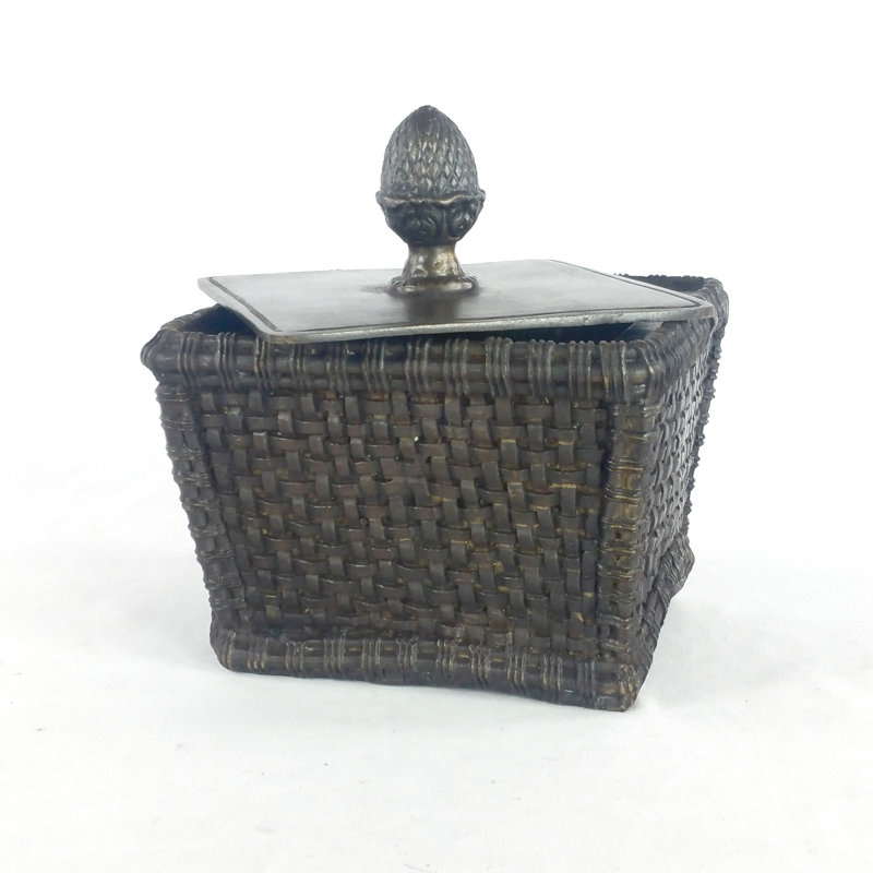 Boîte carrée en bronze tissé