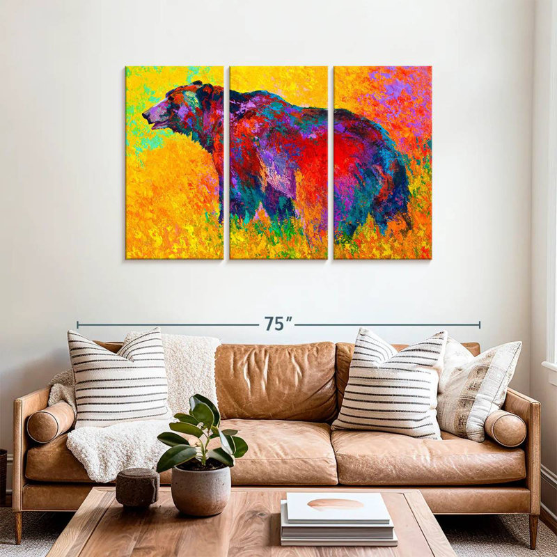 Brampt Into The Wind Grizz, 36" H x 57" W