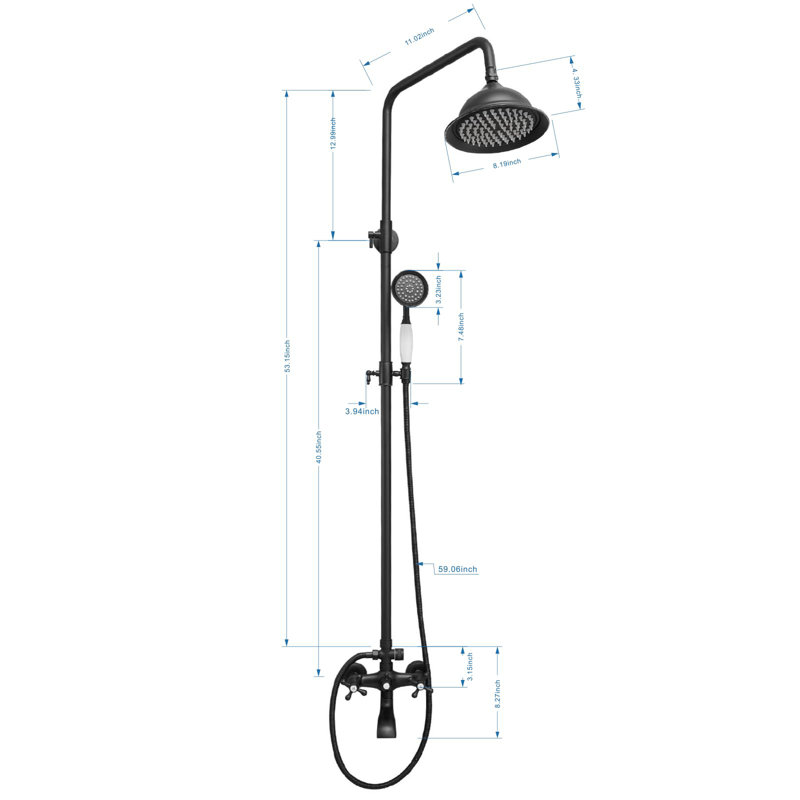 Matte Black Stainless Steel Dual Function Outdoor Shower