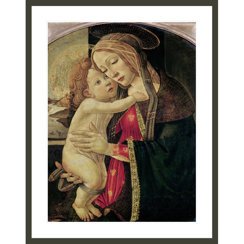 La Vierge et l'enfant par Sandro Botticelli - Estampe numérique encadrée, H 41,5 po x l 32,7 po