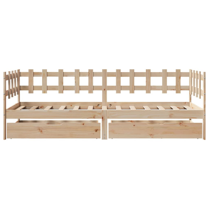 Rhiad Solid Wood Daybed, European Single (90 x 200cm), Natural