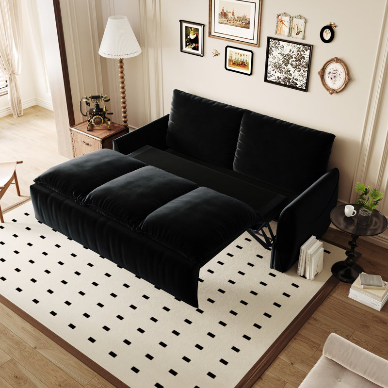 3 lits convertibles, velours de 70,9 po avec des pieds en métal, 21 coussins et une couverture en contreplaqué multifonctionnel,