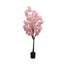 Arbre de fleurs de cerisier artificiel 5 pi 59 po, fleurs en soie rose, tiges réglables, pot, décoration intérieure / extérieure