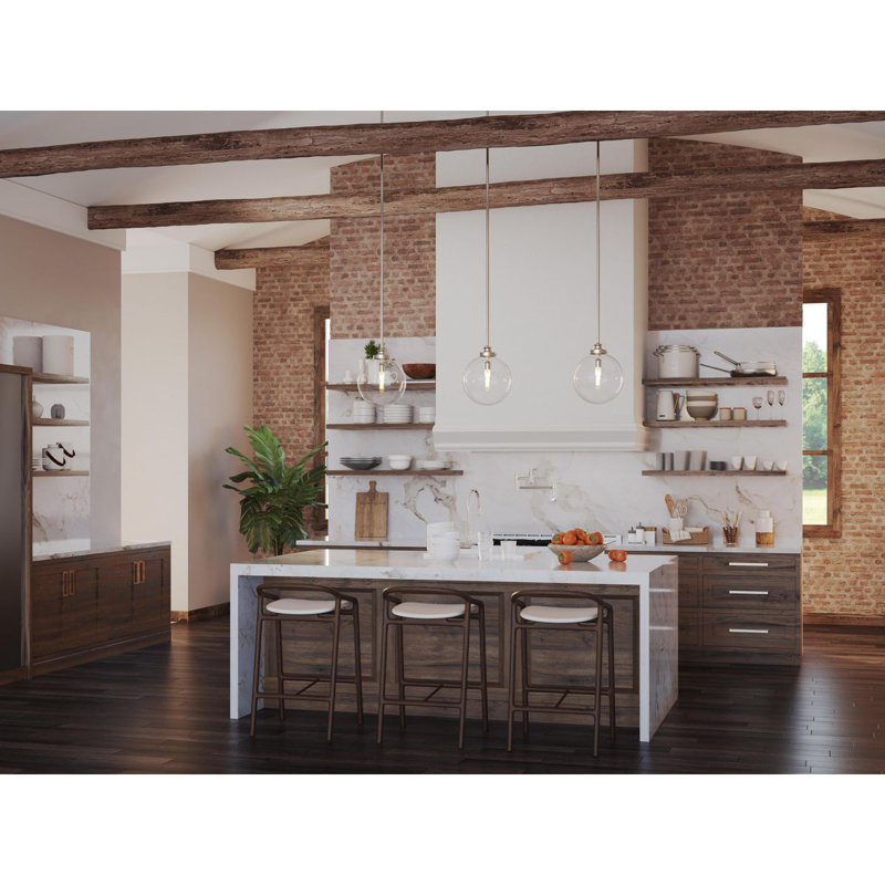 Westland 1 - Light Single Pendant, Polished Nickel, 15" H x 12" W x 12" D