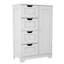 Armoire de rangement autoportante avec tablettes réglables, 4 tiroirs et 1 porte pour la salle de bain et l'organisation à la maison