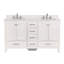 Meuble-lavabo double Gollehur 60 po avec comptoir en quartz-1952877225-1952877226