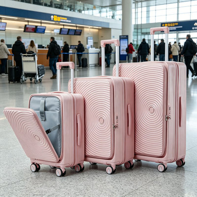 Ensembles de bagages 3 pièces (20/24/28), bagages de cabine extensibles avec serrure TSA approuvée, coque rigide 100% PC et valise légère avec poche avant et roues pivotantes