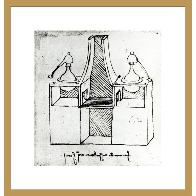 Fol. 335r-b Codex Atlanticus par Leonardo da Vinci, impression giclée encadrée, H 18,51 po x l 17,75 po