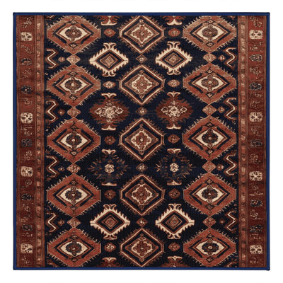 Tapis persan noir lavable à la machine