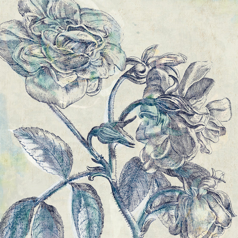 " Belle Fleur I ", Toile encadrée noire, Non, H 12 po x l 12 po x P 1,25 po