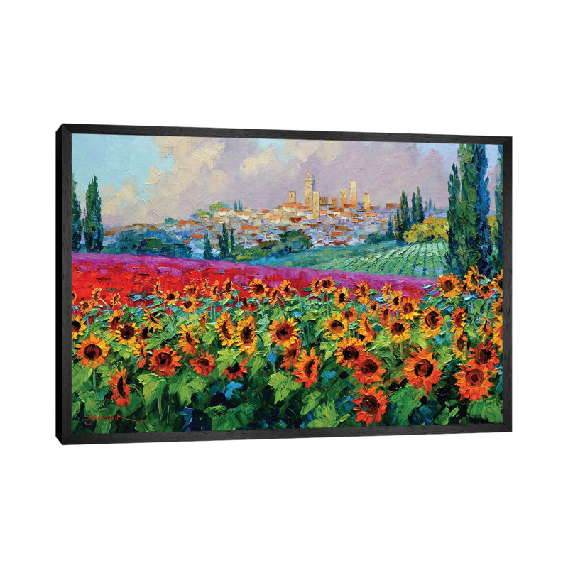 Dancing In The Wind by Mikki Senkarik - Floater Frame Gallery-Wrapped Canvas Giclée on Canvas, 45.72 cm H x 66.04 cm W, Black