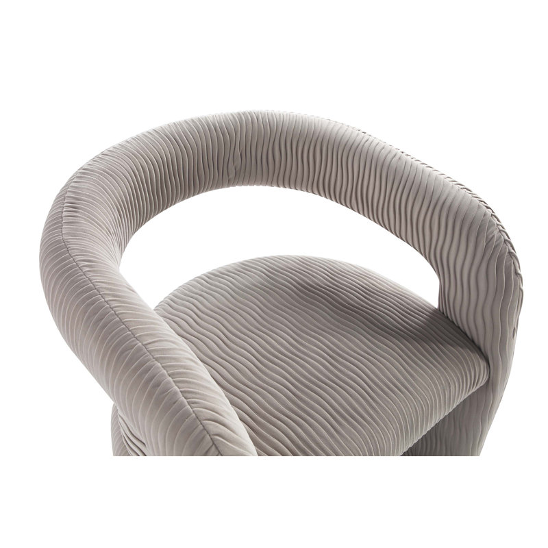 Fauteuil d'appoint Corvette Mid-Century, Velours tourterelle