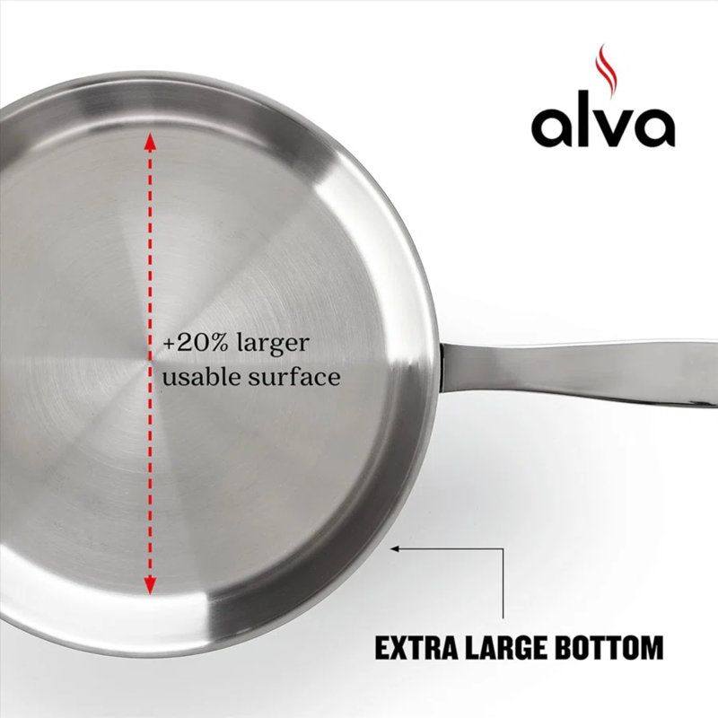 Alva Maestro 9.5" Stainless Steel Non-stick Frying Pan Skillet