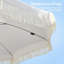 Parasol de patio à franges de 7 pi, UPF50 +, mât et nervures en acier de qualité supérieure, inclinaison à bouton-poussoir, blanc crème (base non incluse)-845241001