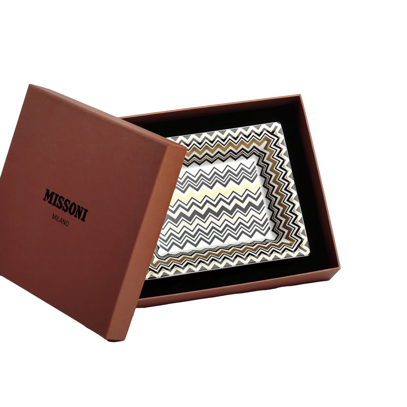 Missoni Tray ZIG ZAG Rectangular Large In Luxury Box Gold 8.5" X 6.75"