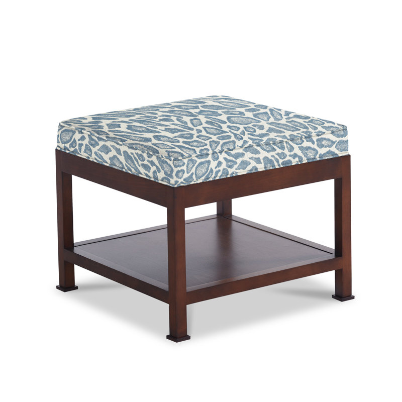 Cabo Square Ottoman, Chambray Polyester Blend