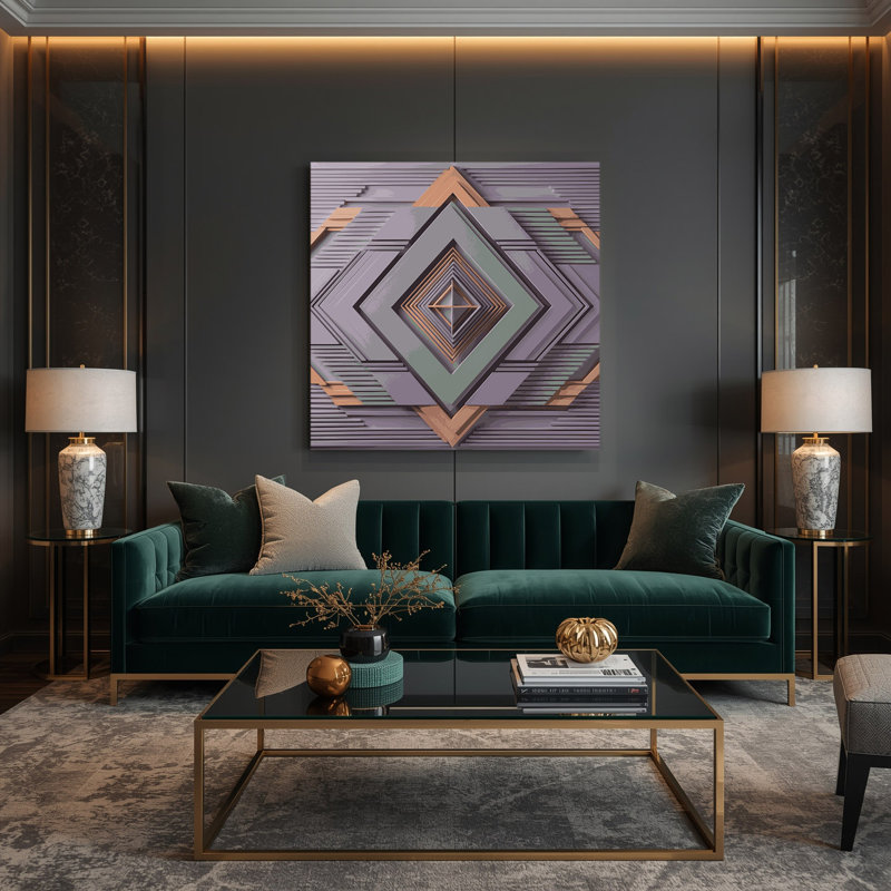 Geometric Abstraction 56 Pink Canvas Wall Art, 32" H x 32" W