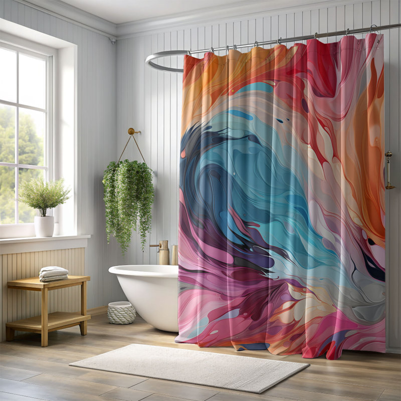 Paint Steaks - Rideau de douche Premium, H 74 po x l 71 po