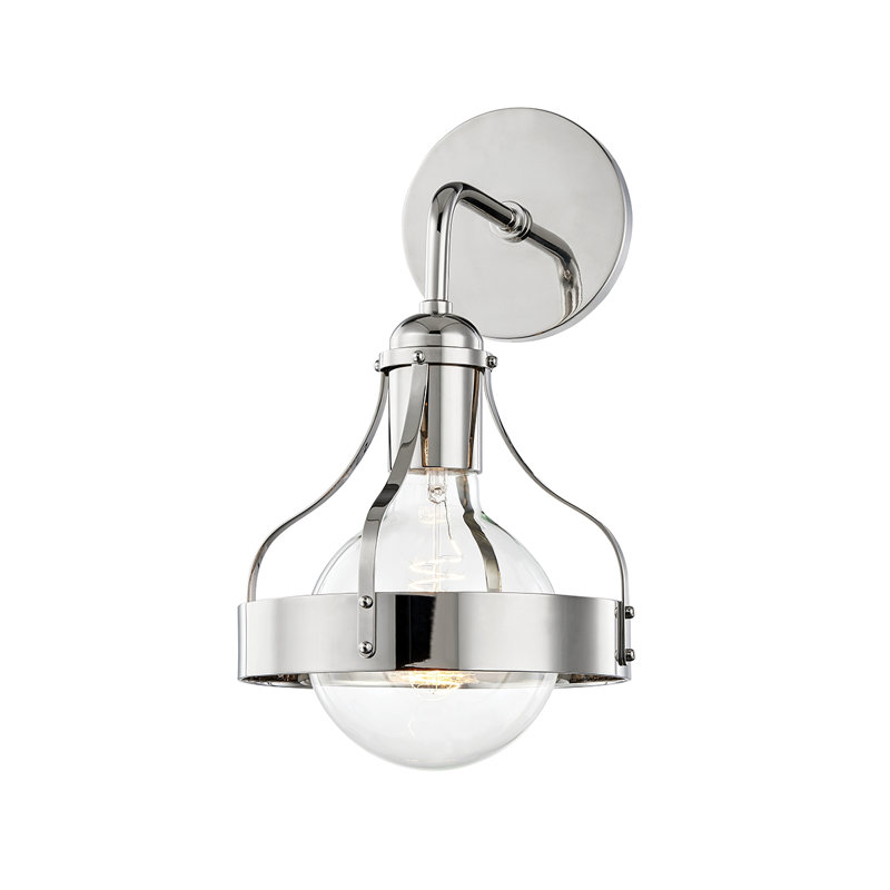 Violet Armed Sconce, Polished Nickel