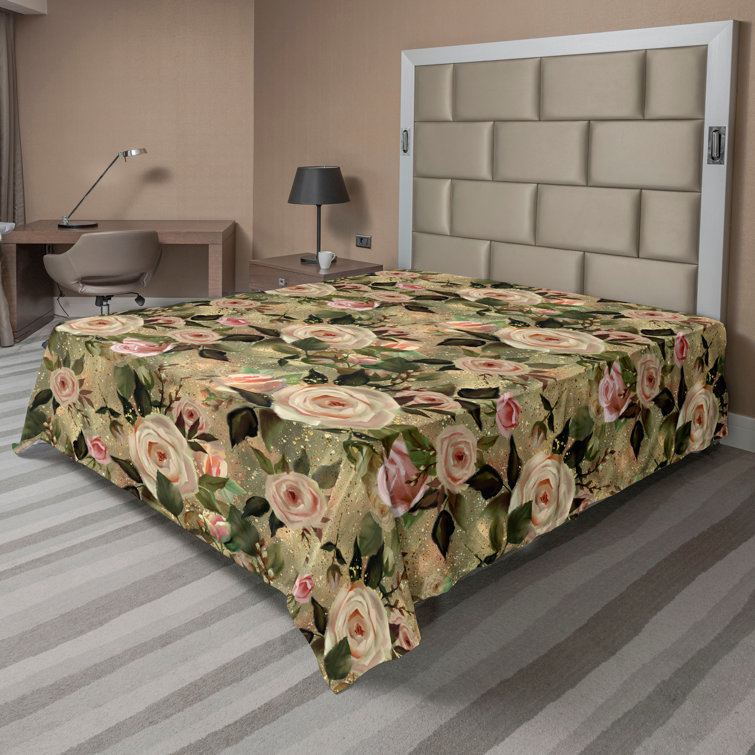 Ambesonne, drap plat floral pivoines, art botanique printanier