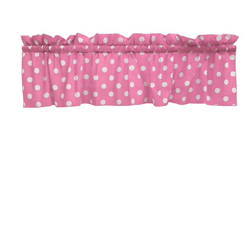 Cantonnière sur mesure en mélange de coton à pois 58 po Chrisman, L 58 po x L 14 po, Rose / blanc