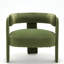 Fauteuil lounge moderne en velours avec coussins moelleux et accoudoirs imposants, structure métallique robuste pouvant supporter jusqu'à 136 kg, fauteuil d'appoint luxueux pour salon ou chambre.