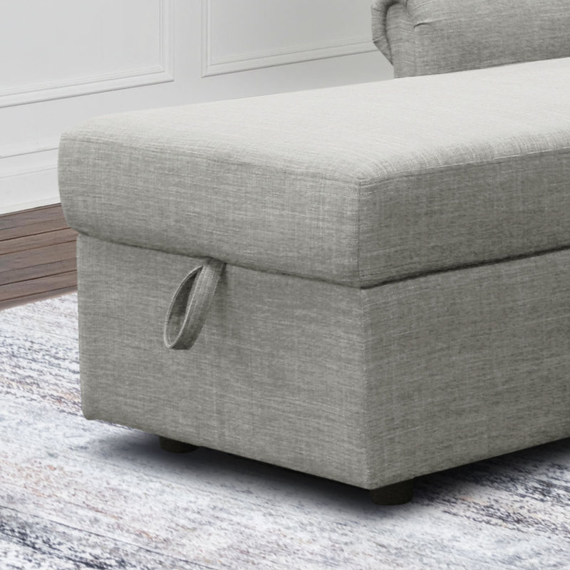 Meriline Upholstered L-Shaped Sectional Left Hand Facing, Gray 100% Polyester 