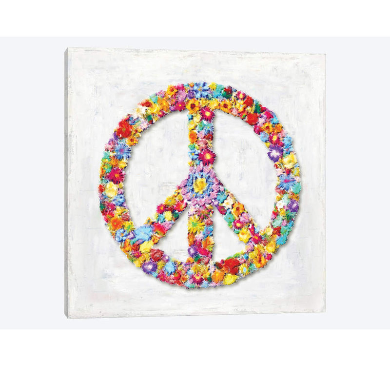 «Peace Sign», impression sur toile tendue, H 37 po x l 37 po x P 1,5 po, Toile tendue, Pas de tapis