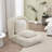 Modern Stylish Polyester Fabric Upholstered Convertible Futon Chair Bed-195042374
