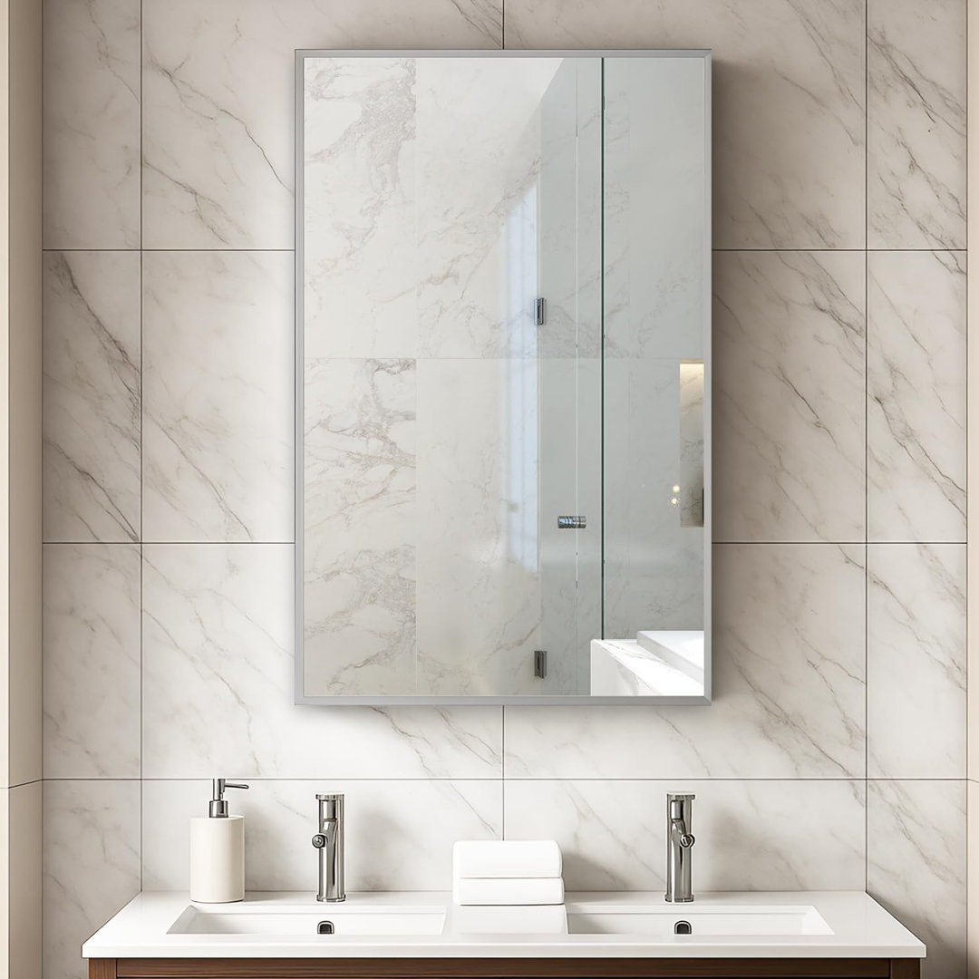 Abhisekh W H Frameless Medicine Cabinet Mirror 2 Adjustable Brayden Studio® 