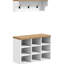 21 portemanteaux, banc à chaussures, rangement pour 9 paires, vestibule moderne, espace, présentoir, banc d'assemblage, support