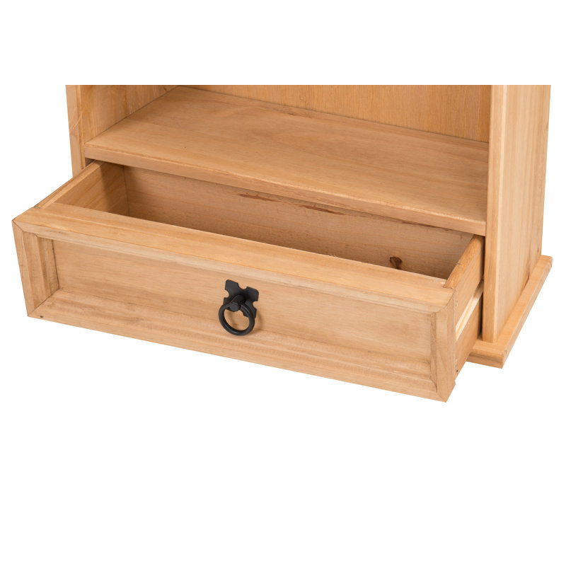 Bridewell Solid Wood 103cm H Media Shelves, Antique Wax