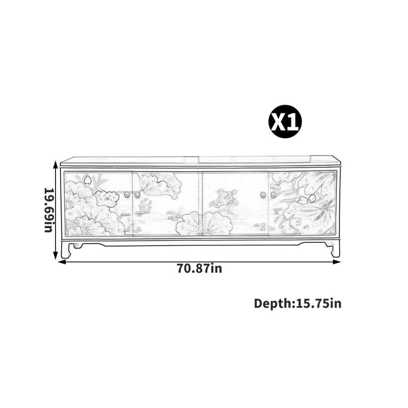 Meuble télé de luxe américain, 70.87"