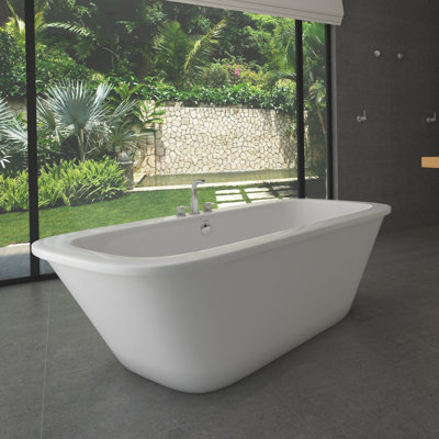 Placencia 66" x 34" Freestanding Soaking Acrylic Bathtub