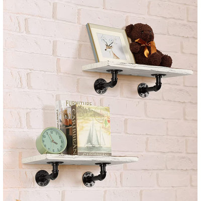 Adamas 2 Piece Square Bamboo Floating Shelf