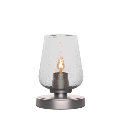 Lampe d'appoint Whitmire illustrée d'un verre à bulles transparent de 5 po