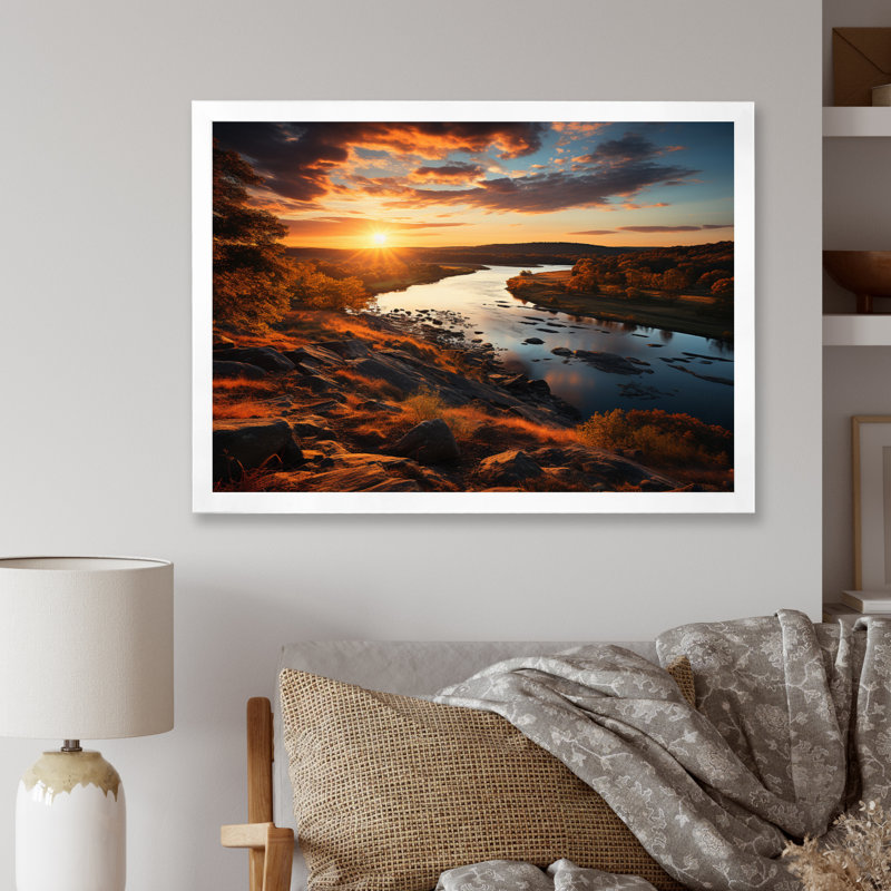 Paysage côtier du Delaware I sur toile, Cadre photo blanc, H 34 po x l 44 po x P 1,5 po