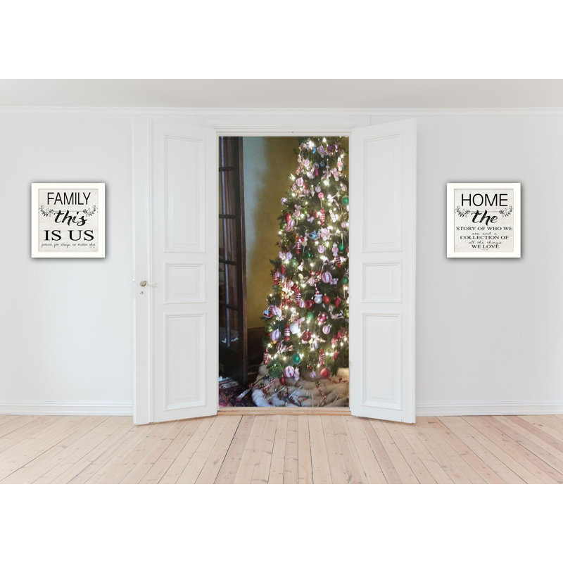 Décoration murale familiale encadrée 2 pièces pour le salon et la maison par Cindy Jacobs, Cadre blanc