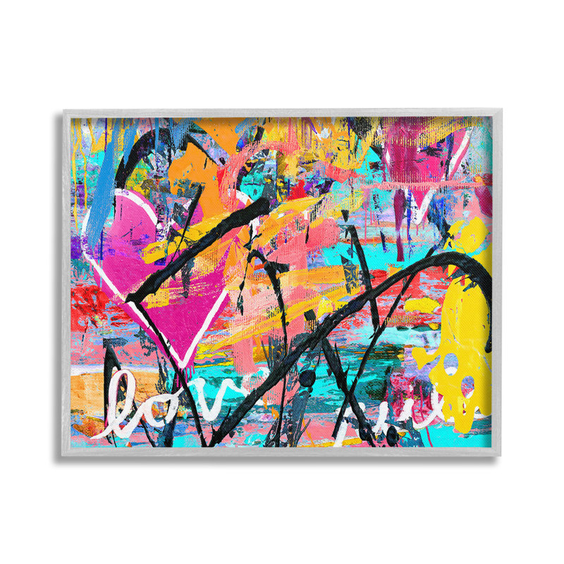 «Vivid Love Graffiti Collage Single Photo Frame» par Madeline Blake sur toile, H 24 po x l 30 po