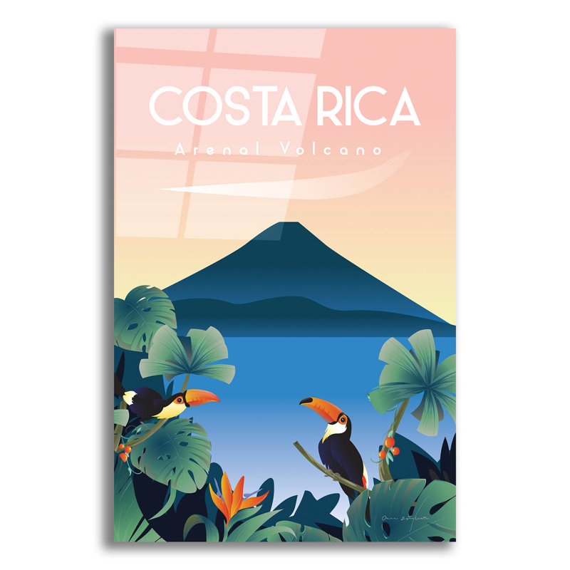 «Costa Rica» par Omar Escalante, art mural en verre acrylique, H 16 po x l 12 po x P 0,13 po