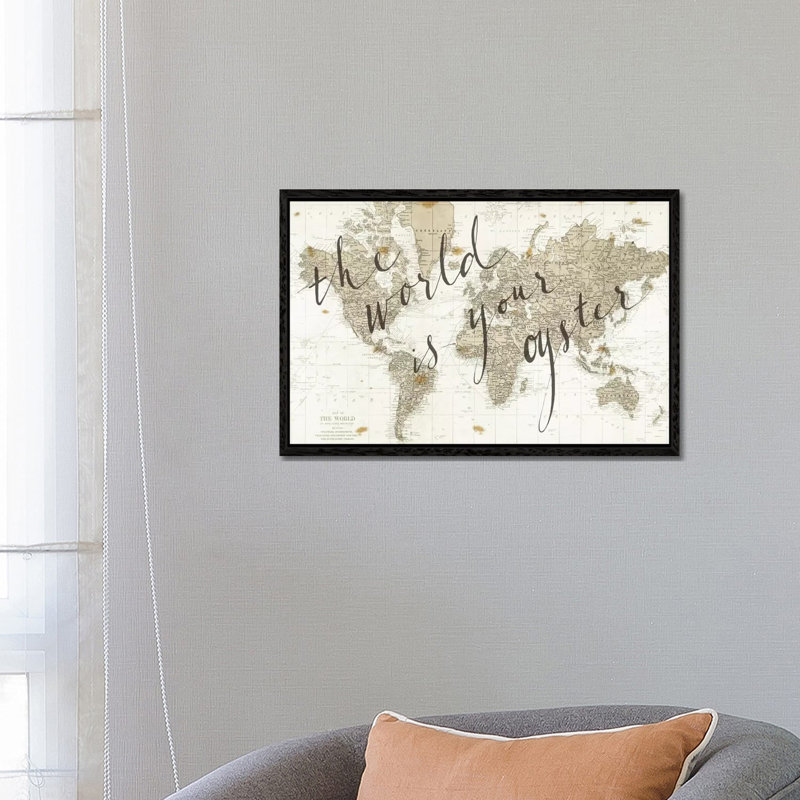 The World Is Your Oyster by Sara Zieve Miller - Print on Canvas, Black Floater Framed, 66.04 cm H x 45.72 cm W