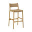 Tabouret de bar en bois et corde de papier tissé-130131438